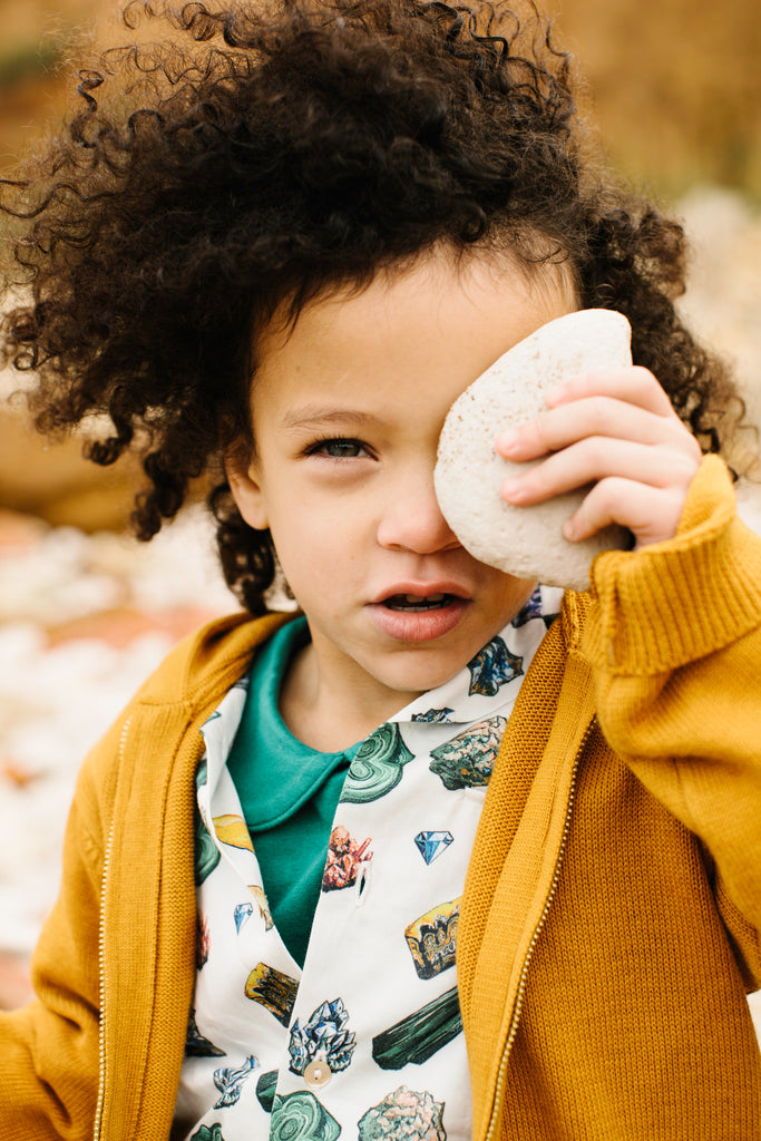 Vild Lab No.12 - Earth Rocks!, Organic Cotton Woven Collared Shirt