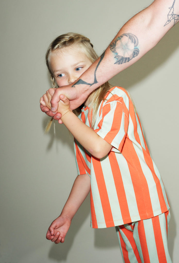 Striped Tencel™ Shirt - Green/Orange