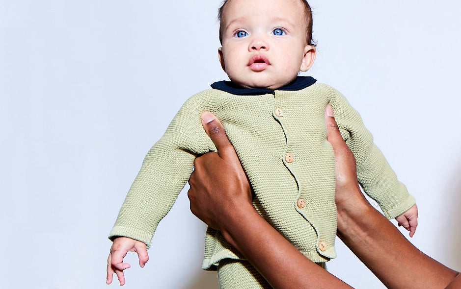 Organic Knit Cardigan - Greenstone