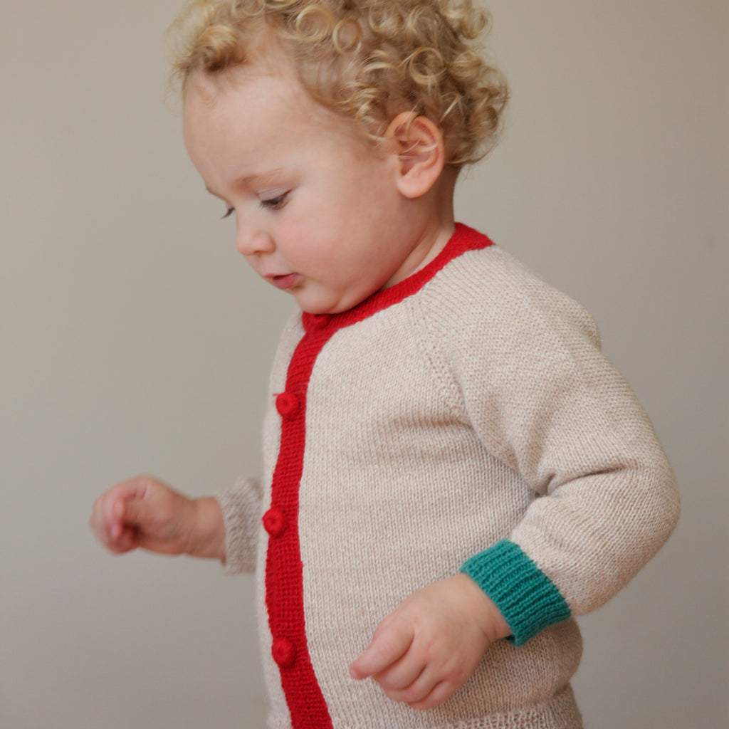 Baby Alpaca Cardigan, Multi Colour Block