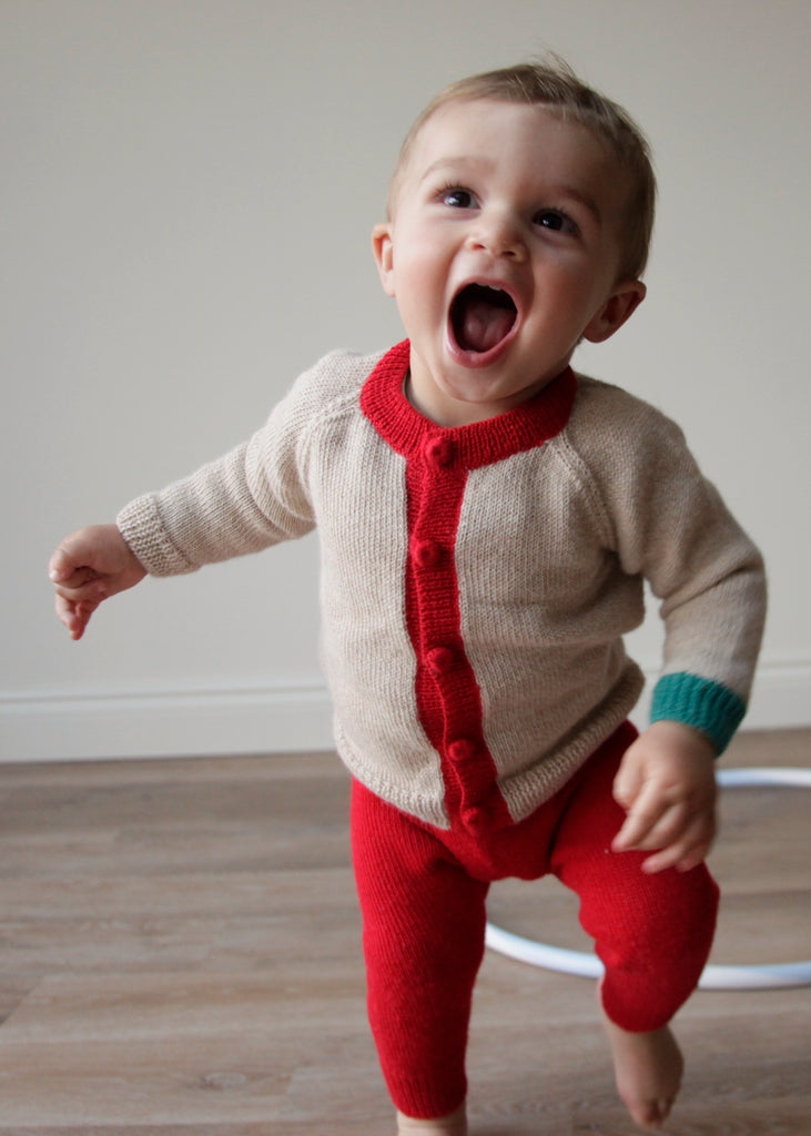 Baby Alpaca Cardigan, Multi Colour Block