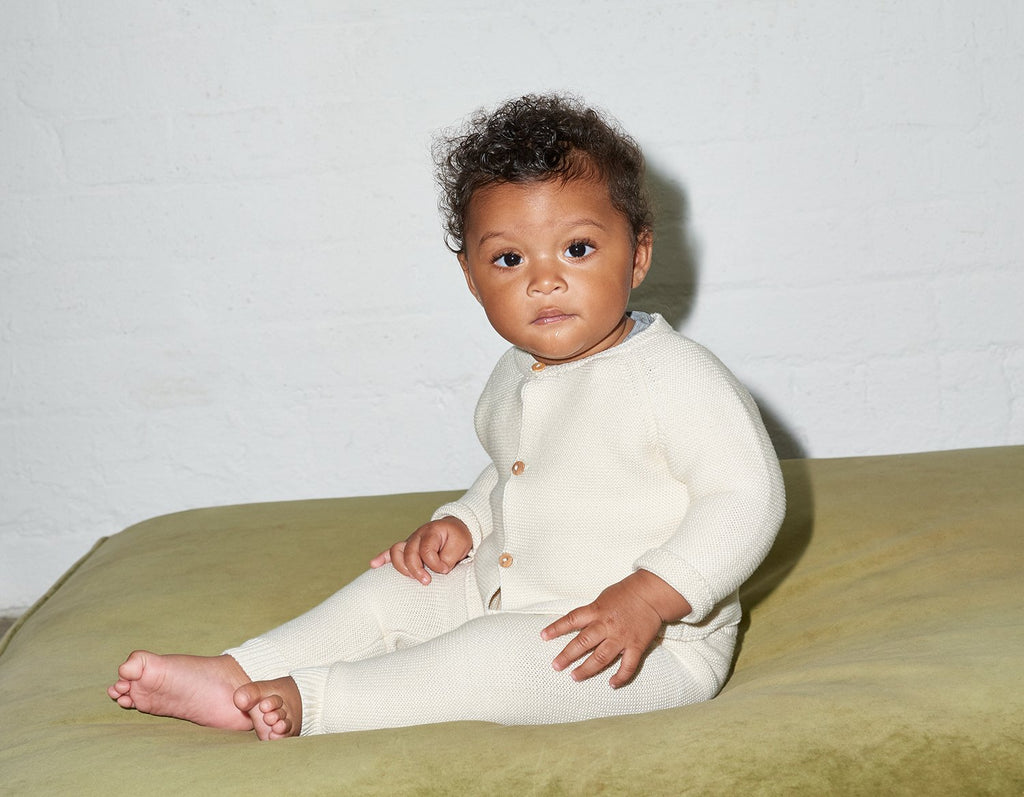 Organic Knit Trousers - Beige