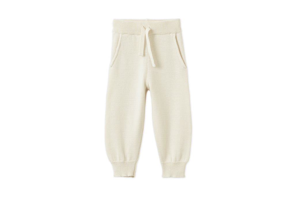 Organic Knit Joggers - Ecru