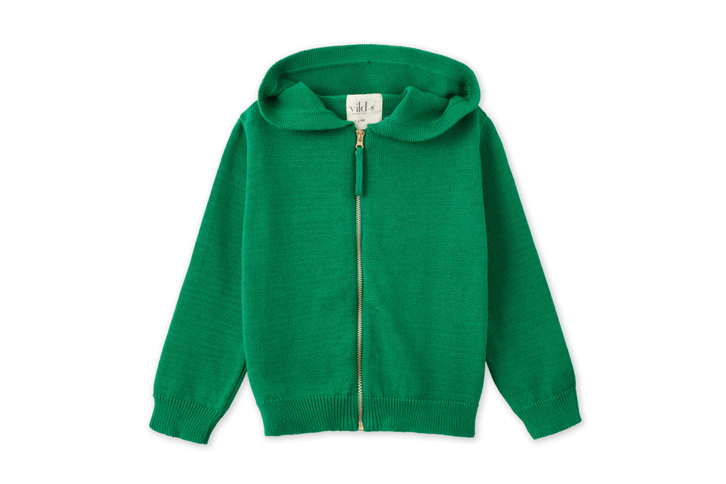 Organic Knit Cardigan - Green