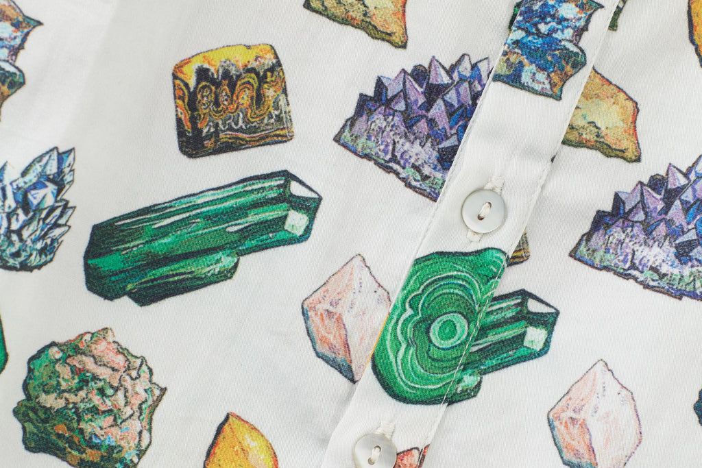 Vild Lab No.12 - Earth Rocks!, Organic Cotton Band Collar Woven Shirt