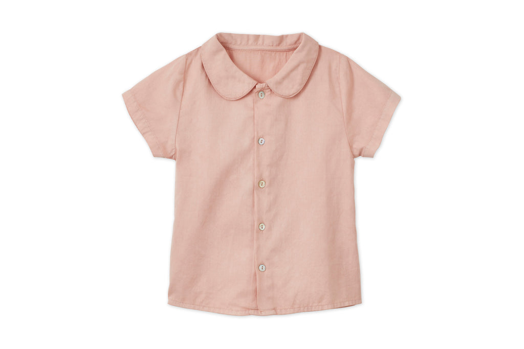 SS Organic Cotton Woven Peter Pan Collared Shirt