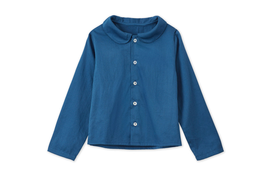 LS Organic Cotton Woven Peter Pan Collared Shirt