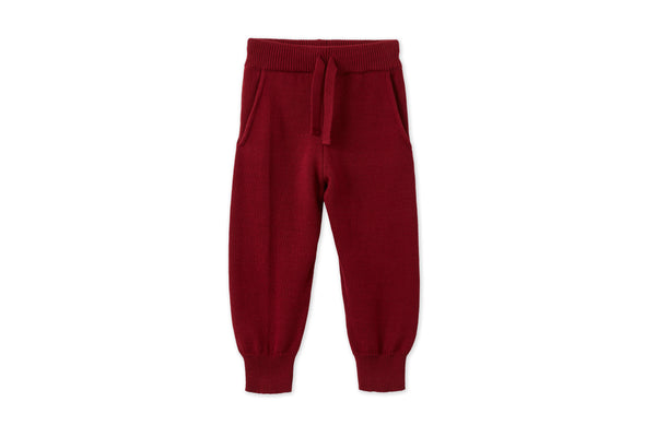 Organic Knit Joggers - Red Jasper