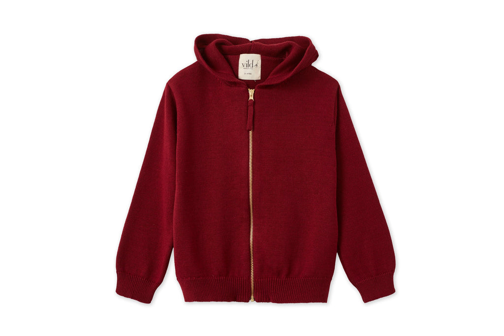 Organic Knit Cardigan - Red Jasper