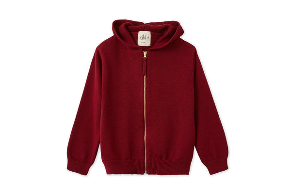 Organic Knit Cardigan - Red Jasper