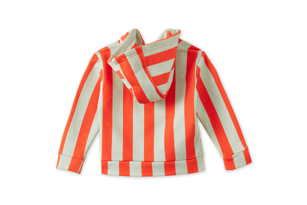 Striped Organic Cotton Zip Up Hoodie