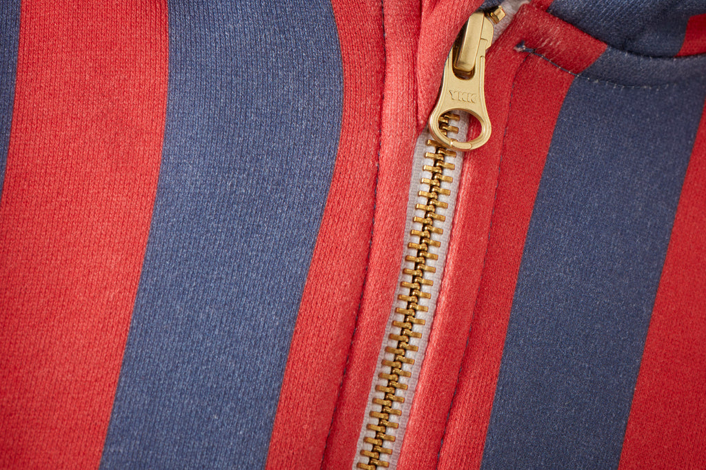 Striped Organic Cotton Zip Up Hoodie