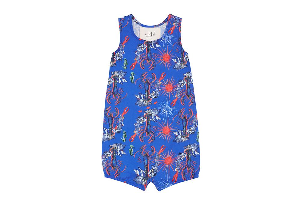 Vild Lab No.8 - Rare Living Lobsters, Organic Cotton Romper