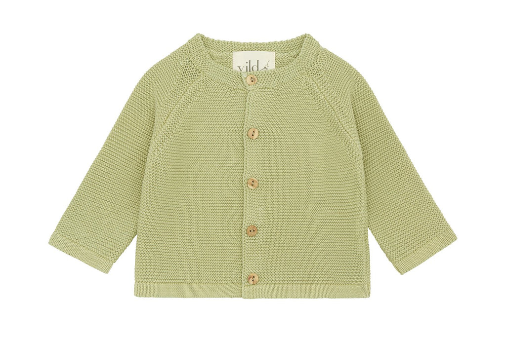 Organic Knit Cardigan - Greenstone