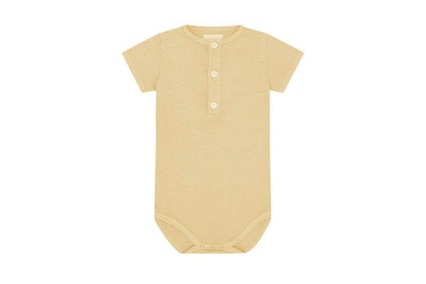 SS Organic Cotton Henley Bodysuit
