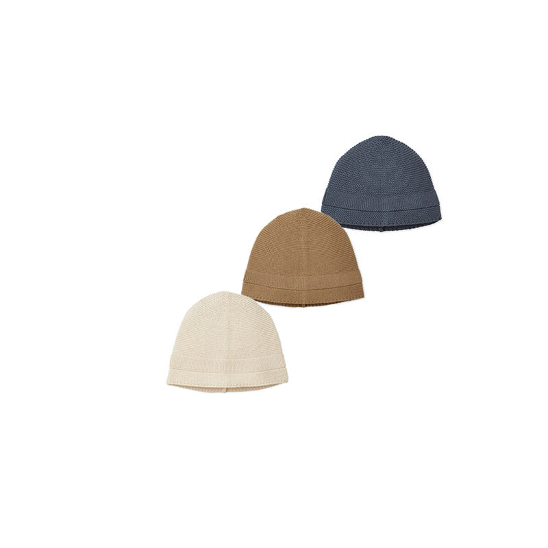Baby Hat Set - Ecru, Blue & Beige