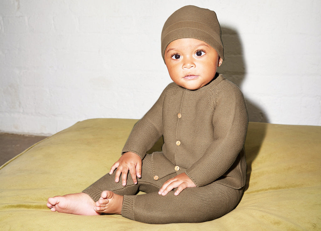 Baby Hat Set - Ecru, Blue & Beige