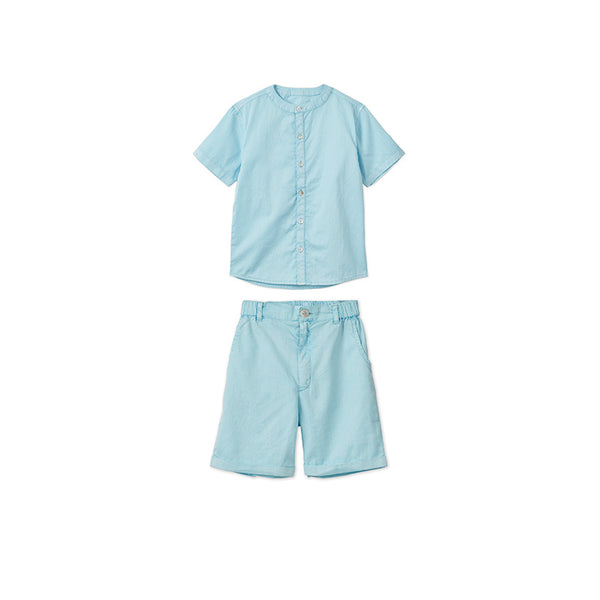 SS Woven Shirt & Shorts Set - Sky Blue