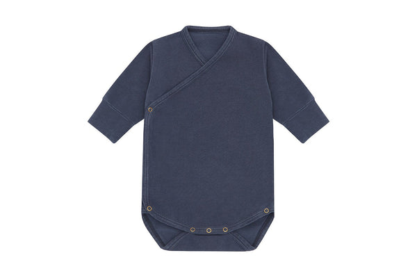 LS Organic Cotton Kimono Bodysuits - Palmetto Blue