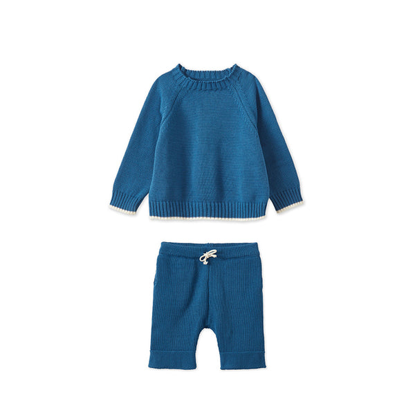 Blue Nordic Knit Set