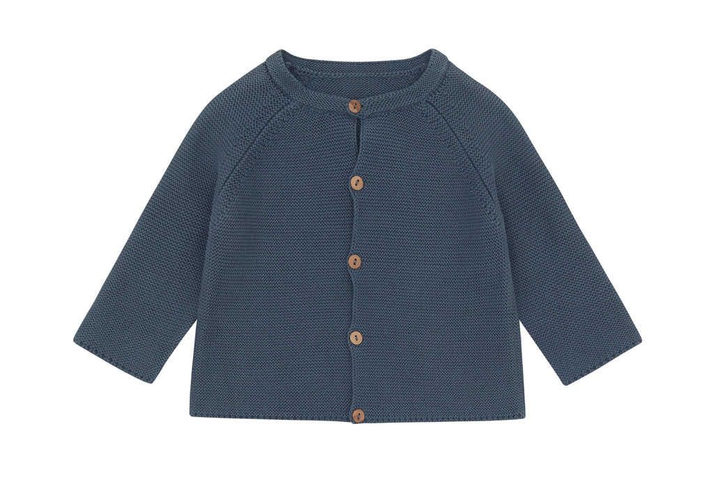 Organic Knit Cardigan - Palmetto Blue