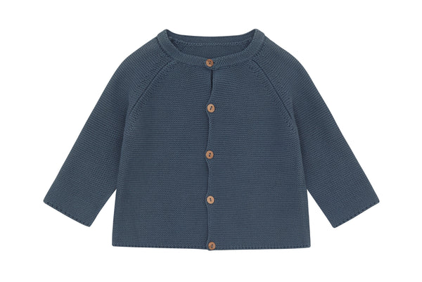 Organic Knit Cardigan - Palmetto Blue